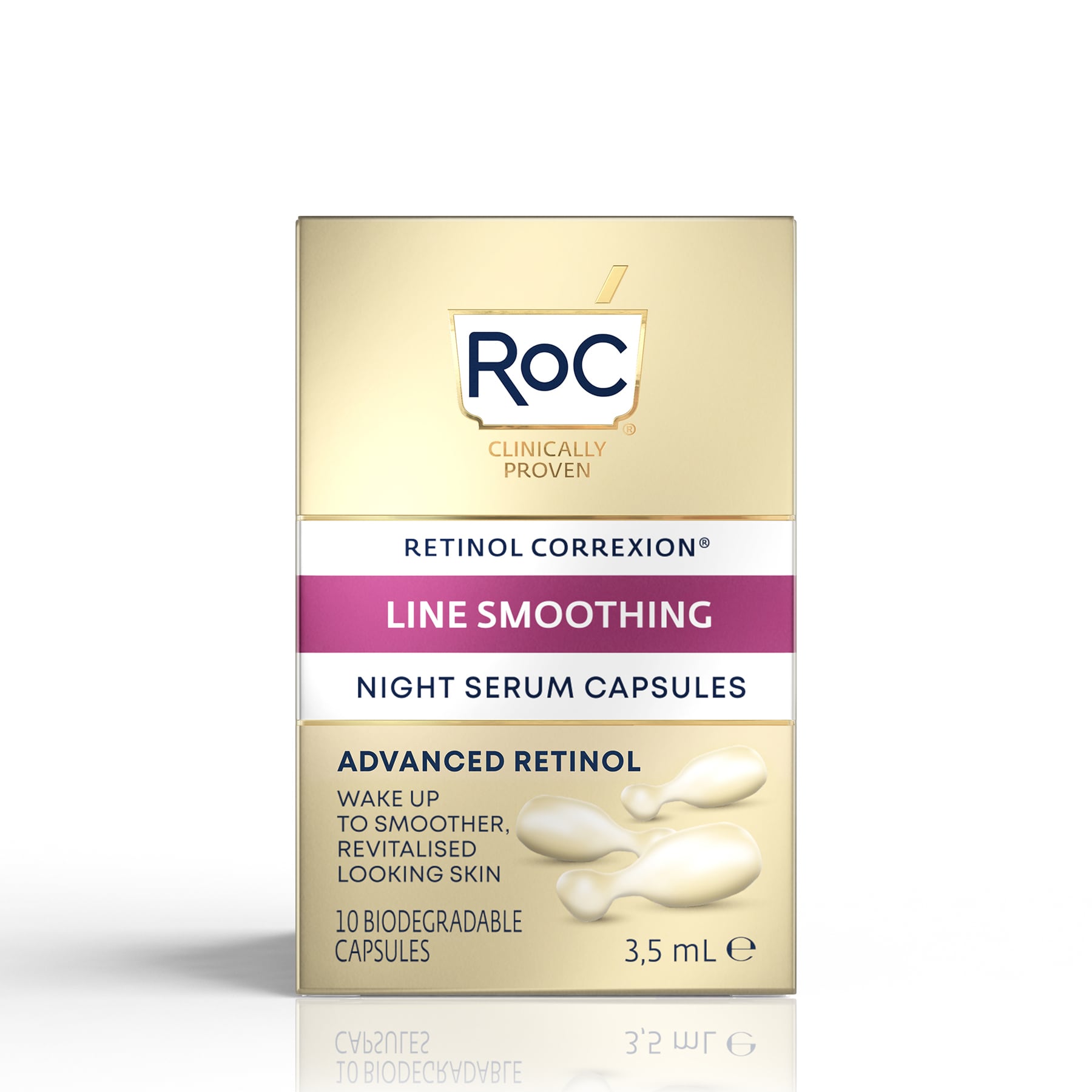 Roc retinol serum, retinol outlets capsules, daily moisturizer