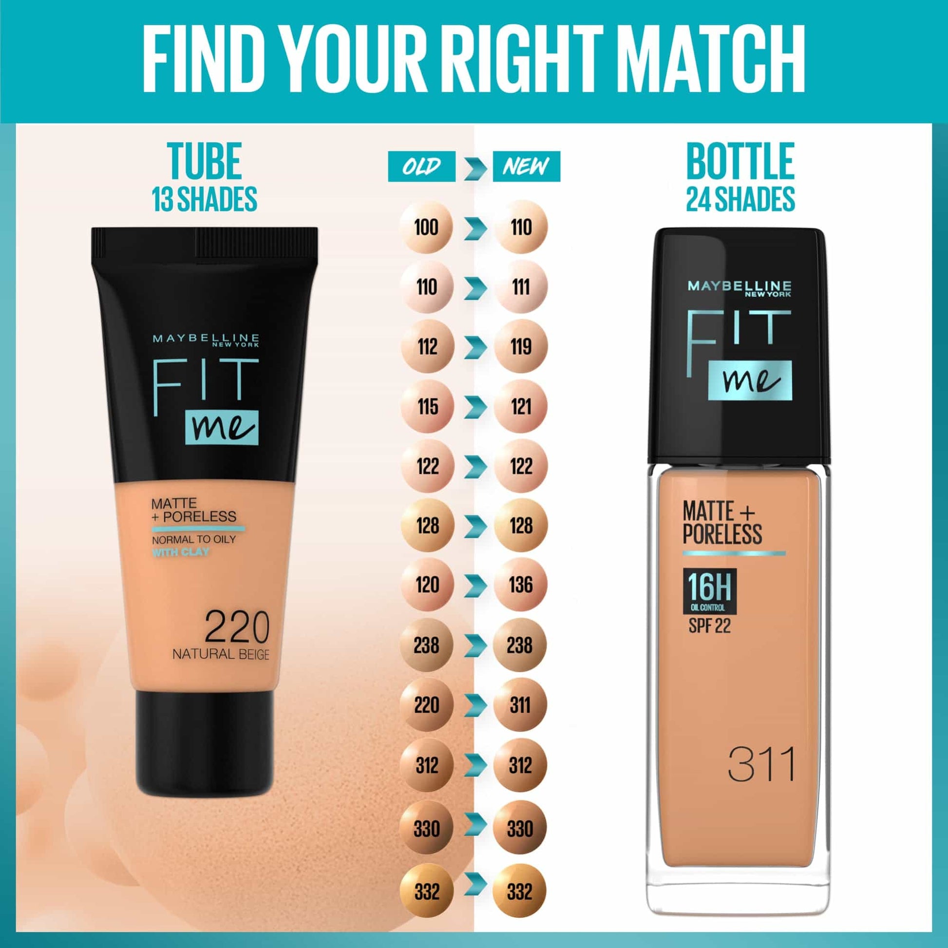 Fit Me Matte+Poreless Liquid Foundation with SPF22 30ml 30ml