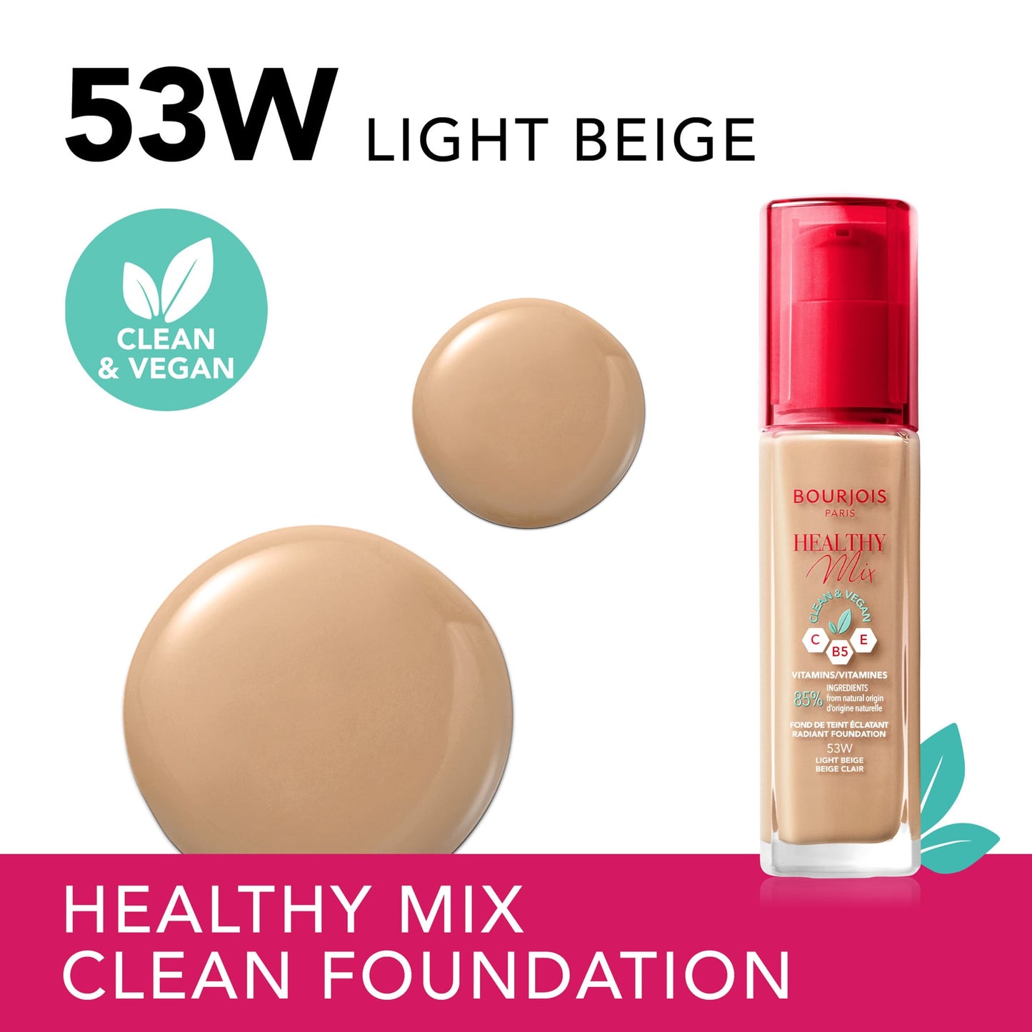 Healthy Mix Clean Foundation 30ml 53W Light Beige|30ml