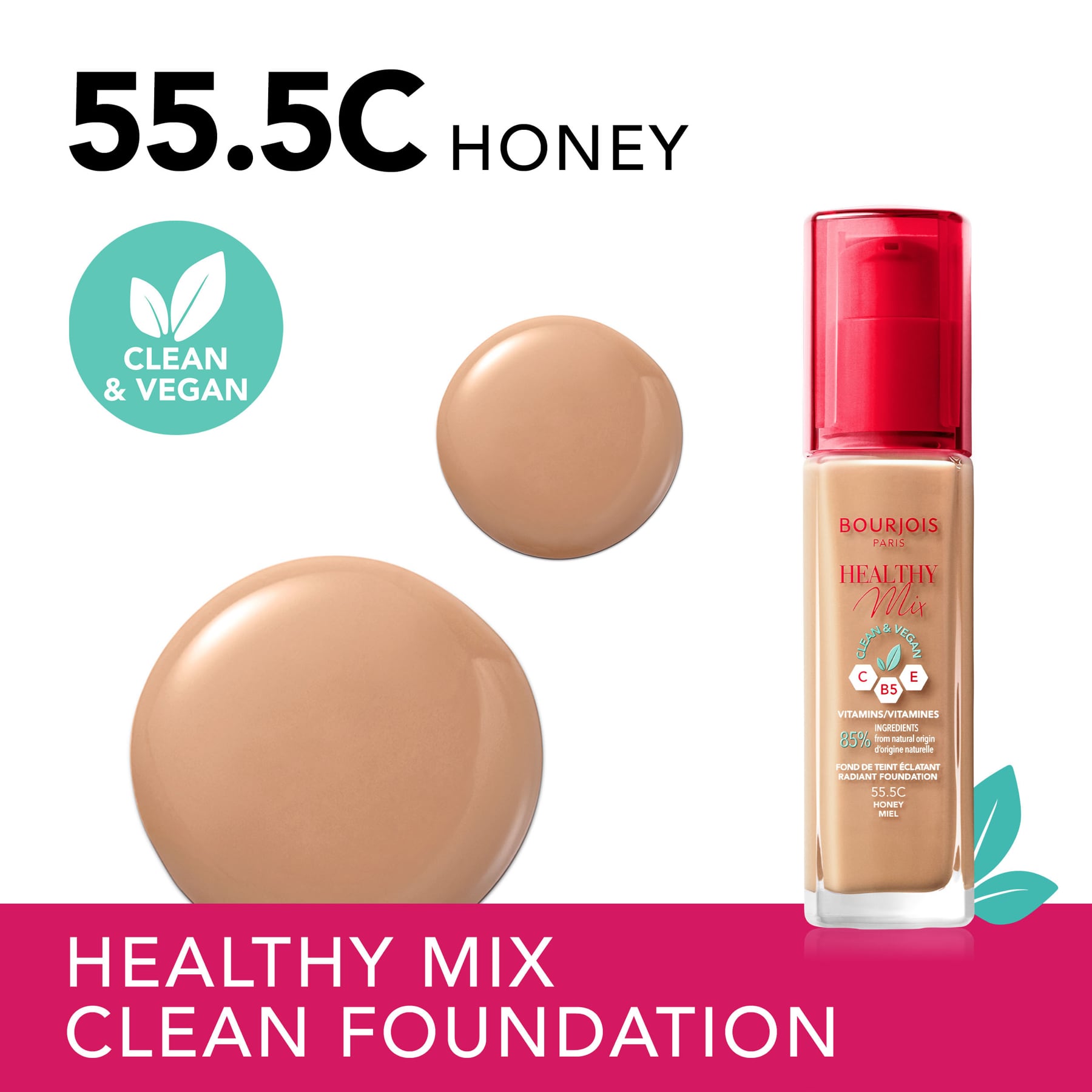 Healthy Mix Clean Foundation 30ml 55.5C Honey|30ml