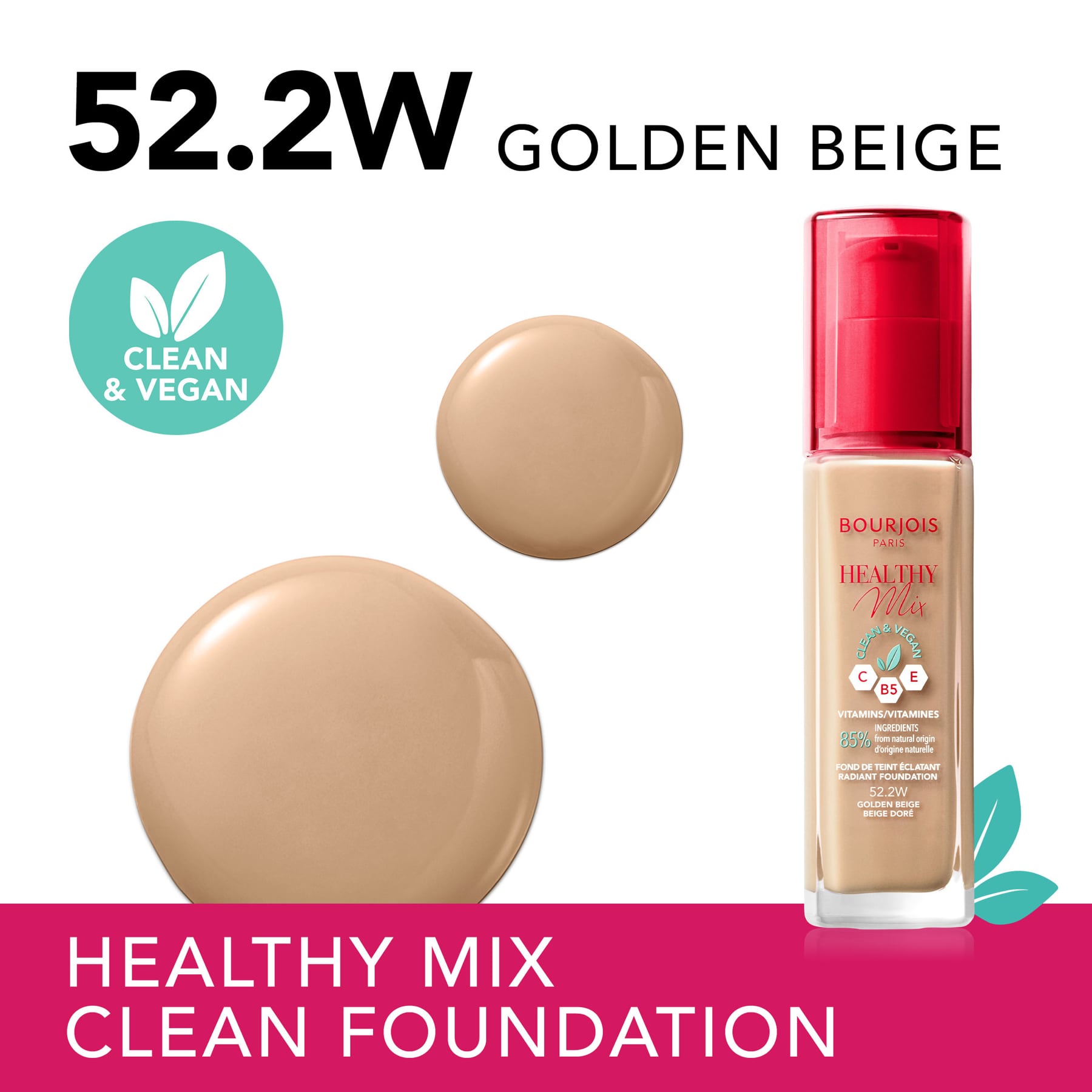 Healthy Mix Clean Foundation 30ml 52.2W Golden Beige|30ml