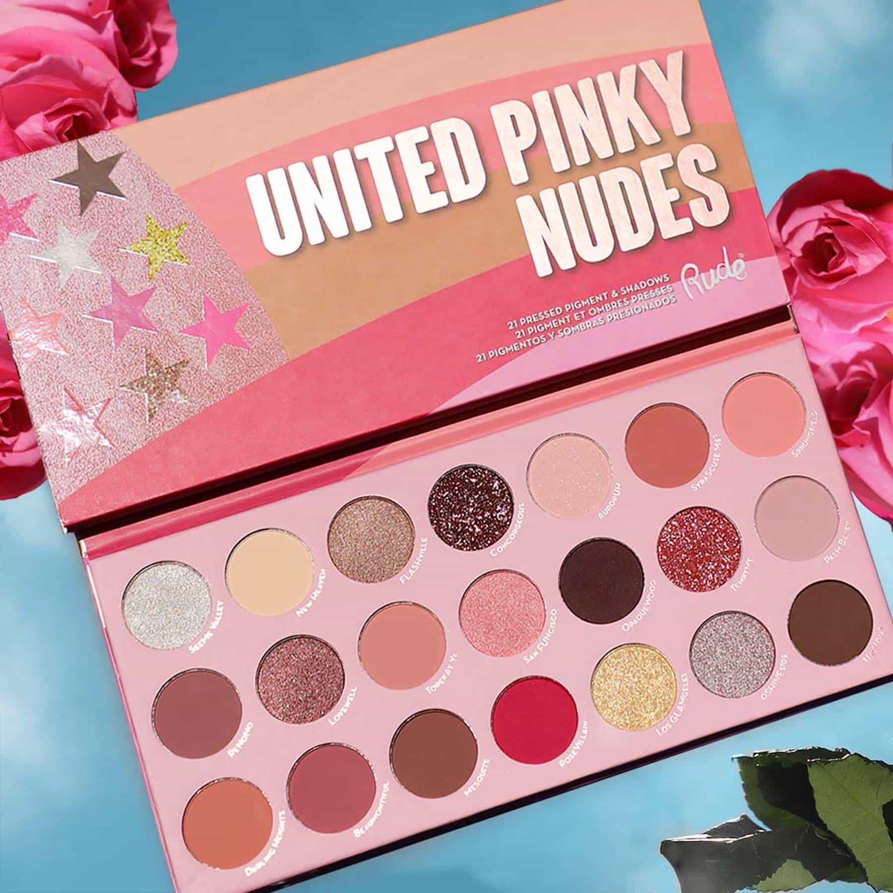 Rude United Pinky Nudes  Pressed Pigment & Shadows Palette - 21 shades United Pinky Nudes|221g