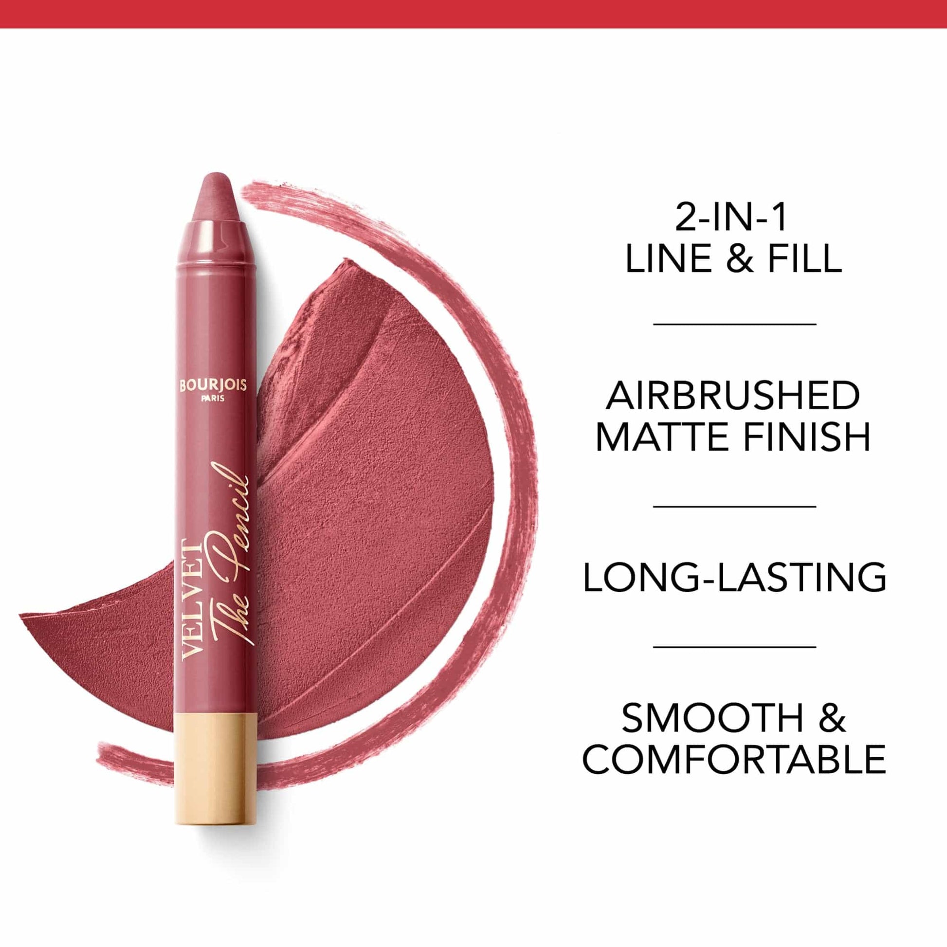 Velvet The Pencil Matte Finish Lipliner 1.8g In Mauve Again|3g