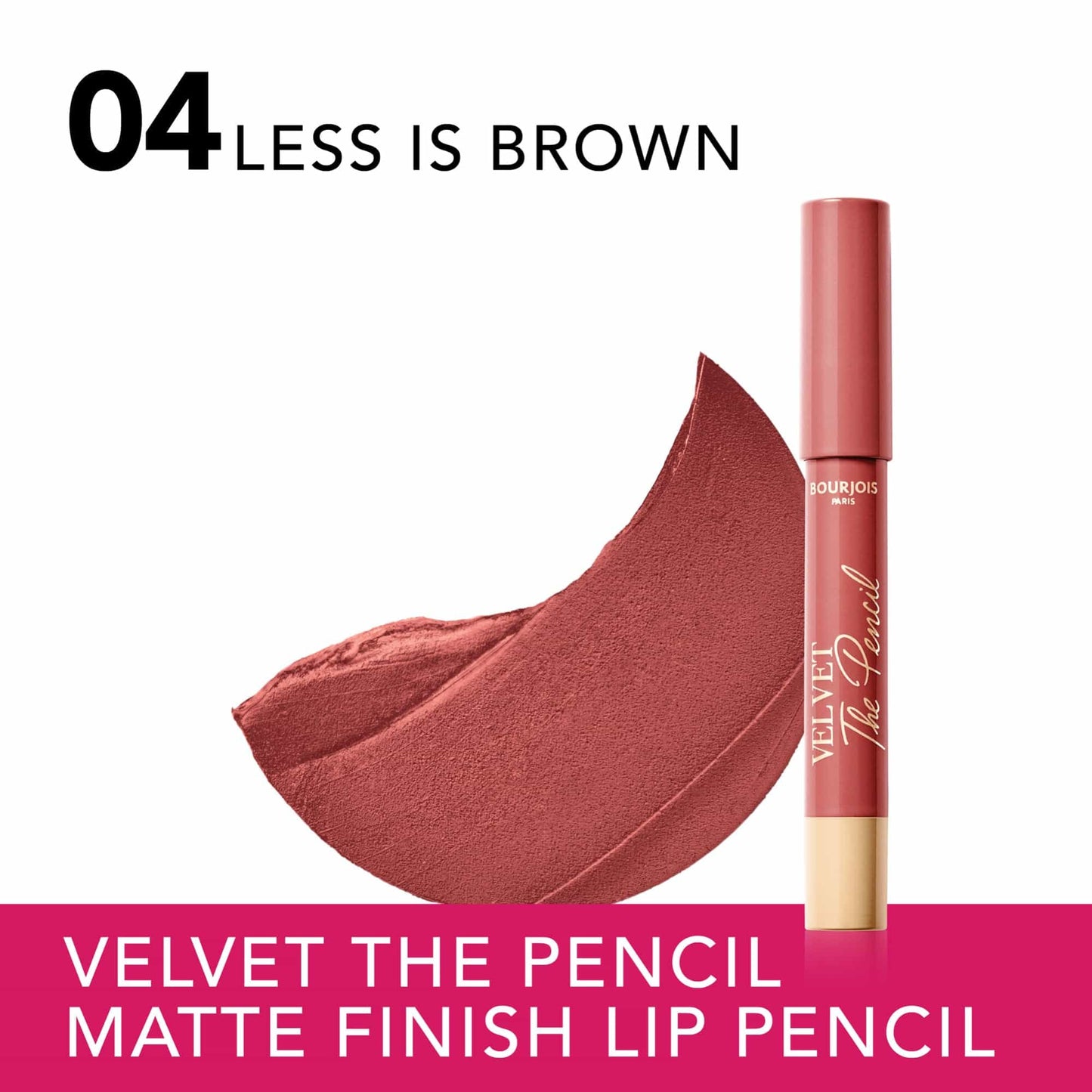 Velvet The Pencil Matte Finish Lipliner 1.8g Less Is Brown|3g