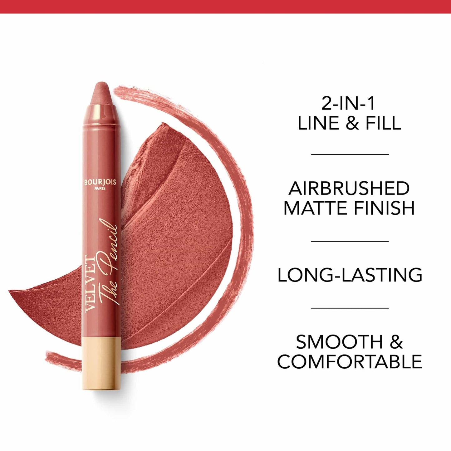 Velvet The Pencil Matte Finish Lipliner 1.8g Nudifull|3g