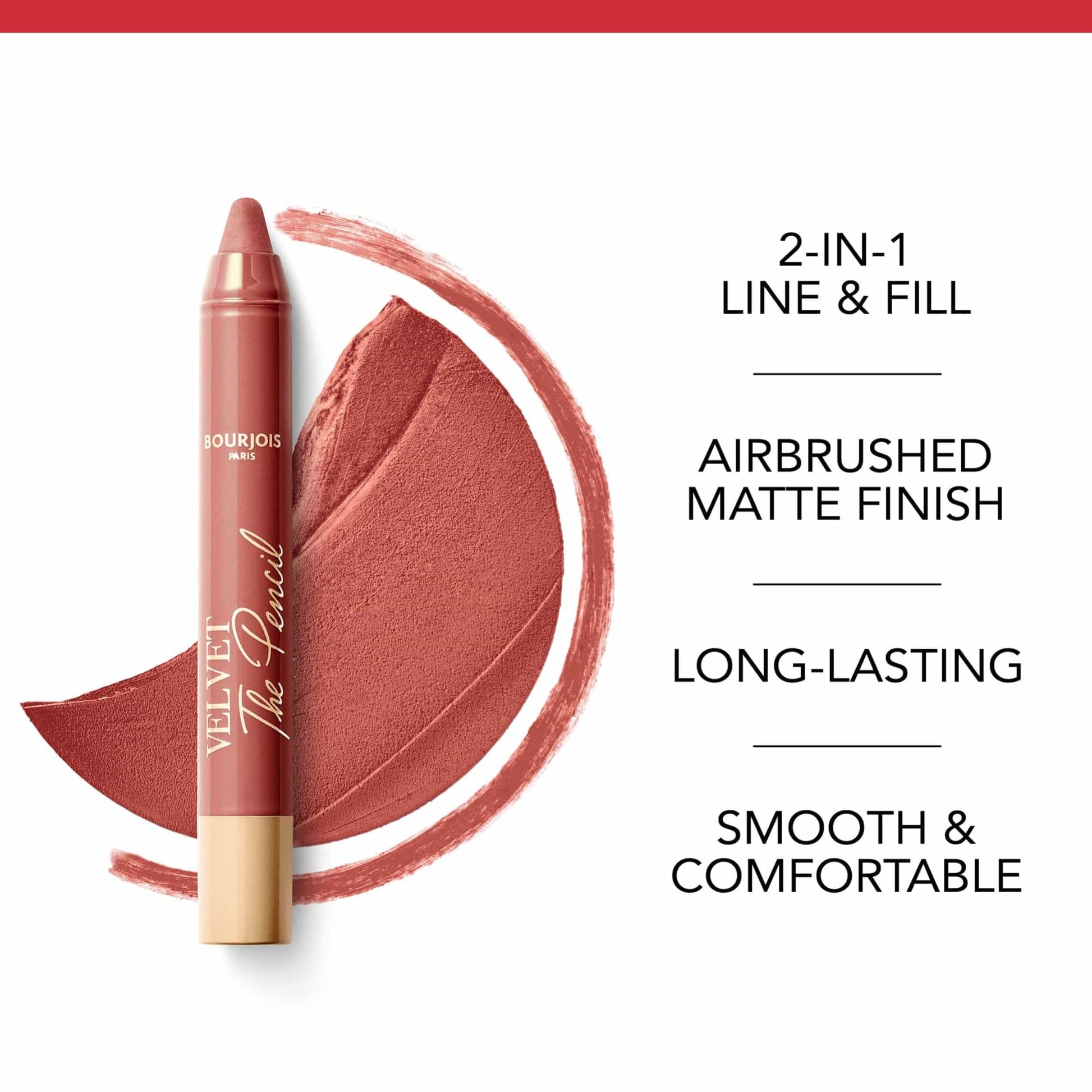 Velvet The Pencil Matte Finish Lipliner 1.8g Nudifull|3g