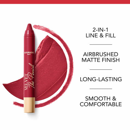 Velvet The Pencil Matte Finish Lipliner 1.8g Rouge Di'Vin|3g