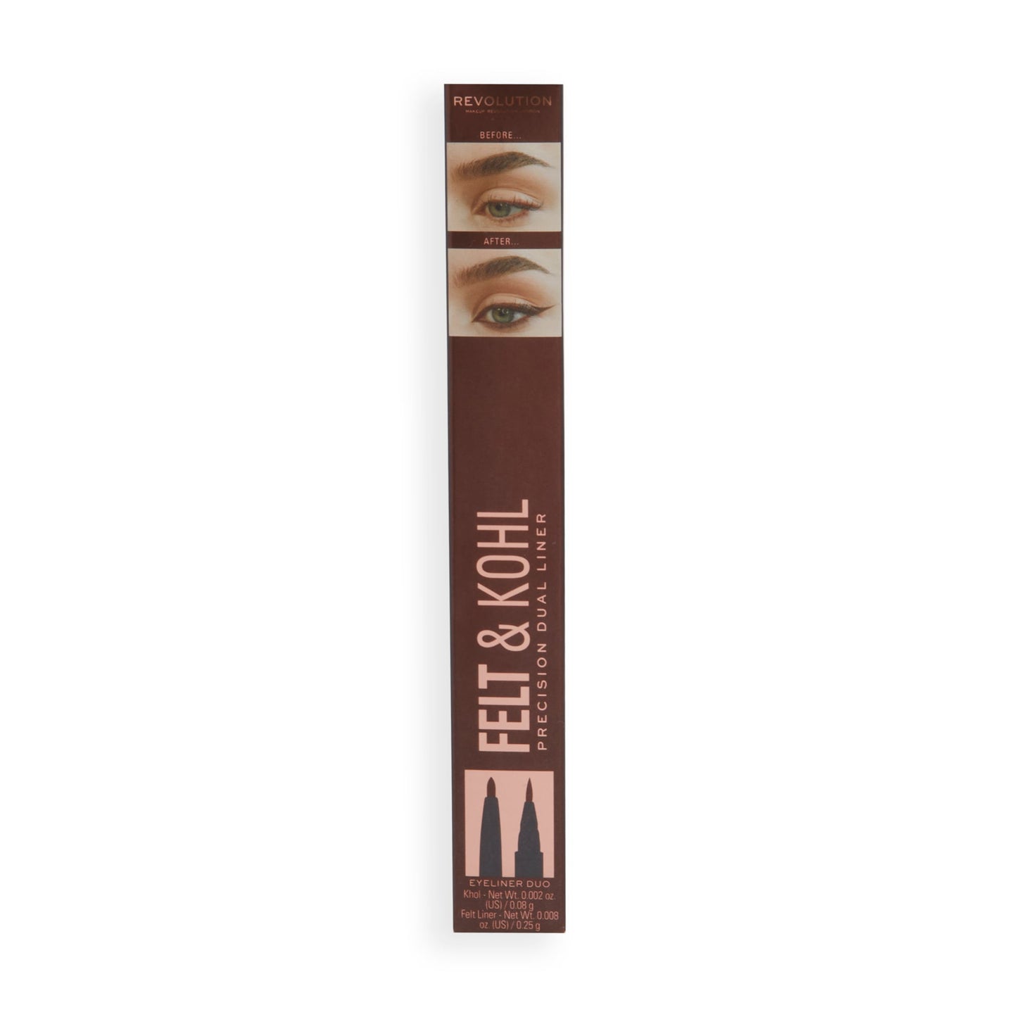 Makeup Revolution Felt & Kohl Eyeliner Brown|0.25g