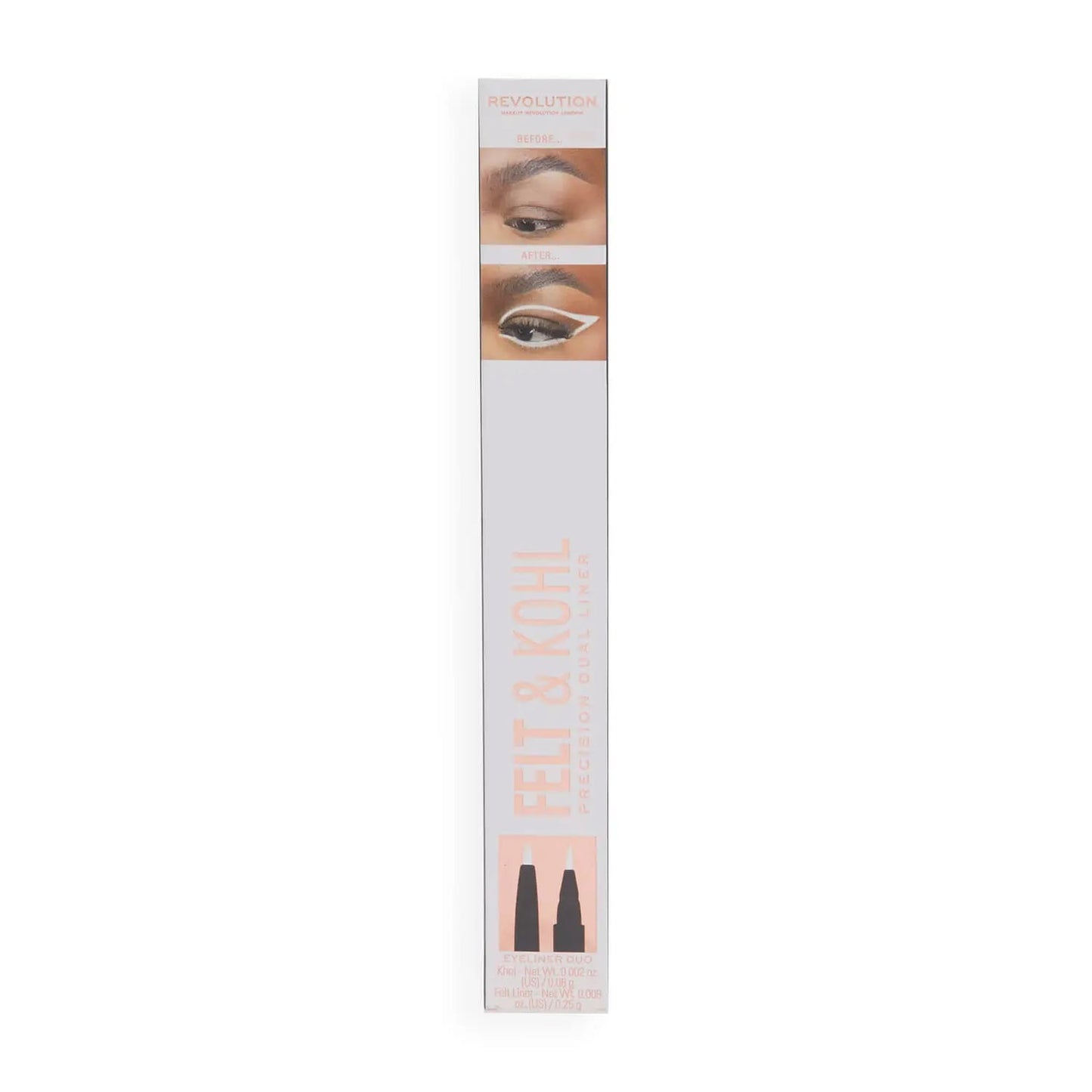 Makeup Revolution Felt & Kohl Eyeliner White|0.25g