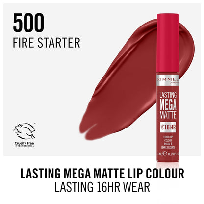 Lasting Mega Matte Liquid Lip Colour 7.4ml Fire Starter|7.4ml