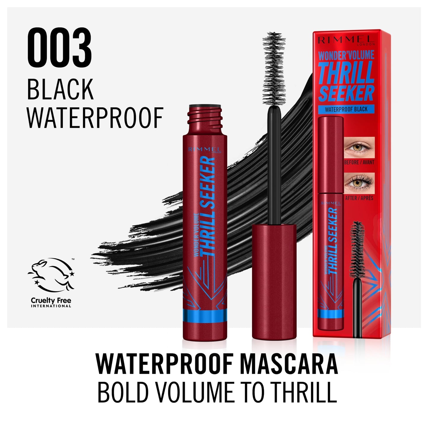 Wonder'Volume Thrill Seeker Waterproof Mascara 001 Black 8ml Black|8ml