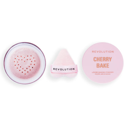 Revolution Y2K Baby Cherry Bake Loose Powder & Puff 1pc