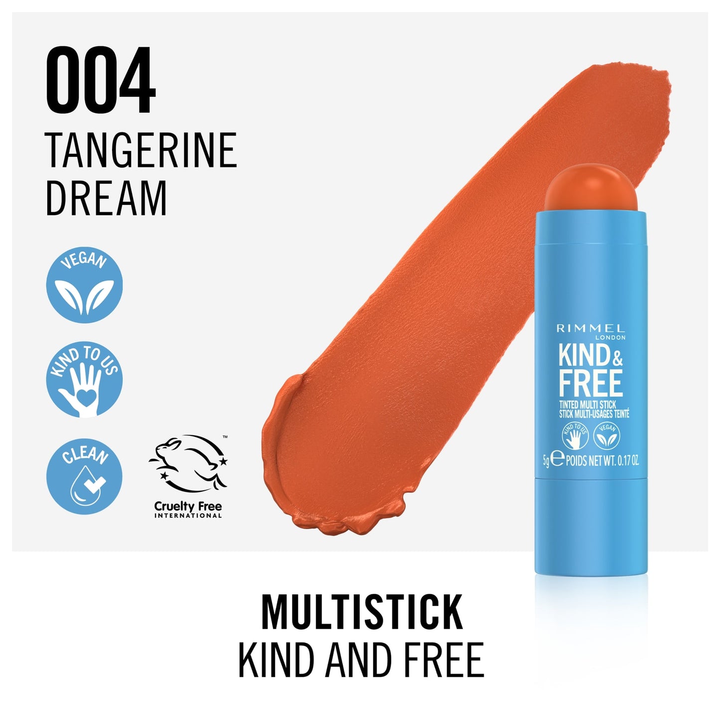 Rimmel London Kind & Free Multi-Stick 5g 004 Tangerine Dream|24.3g