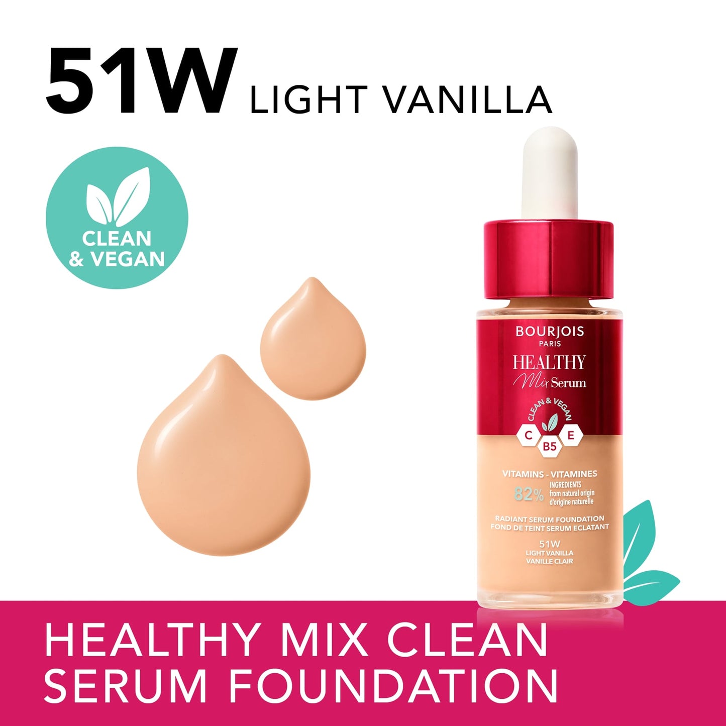 Bourjois Healthy Mix Serum Foundation 30ml 51 Light Vanilla|30ml